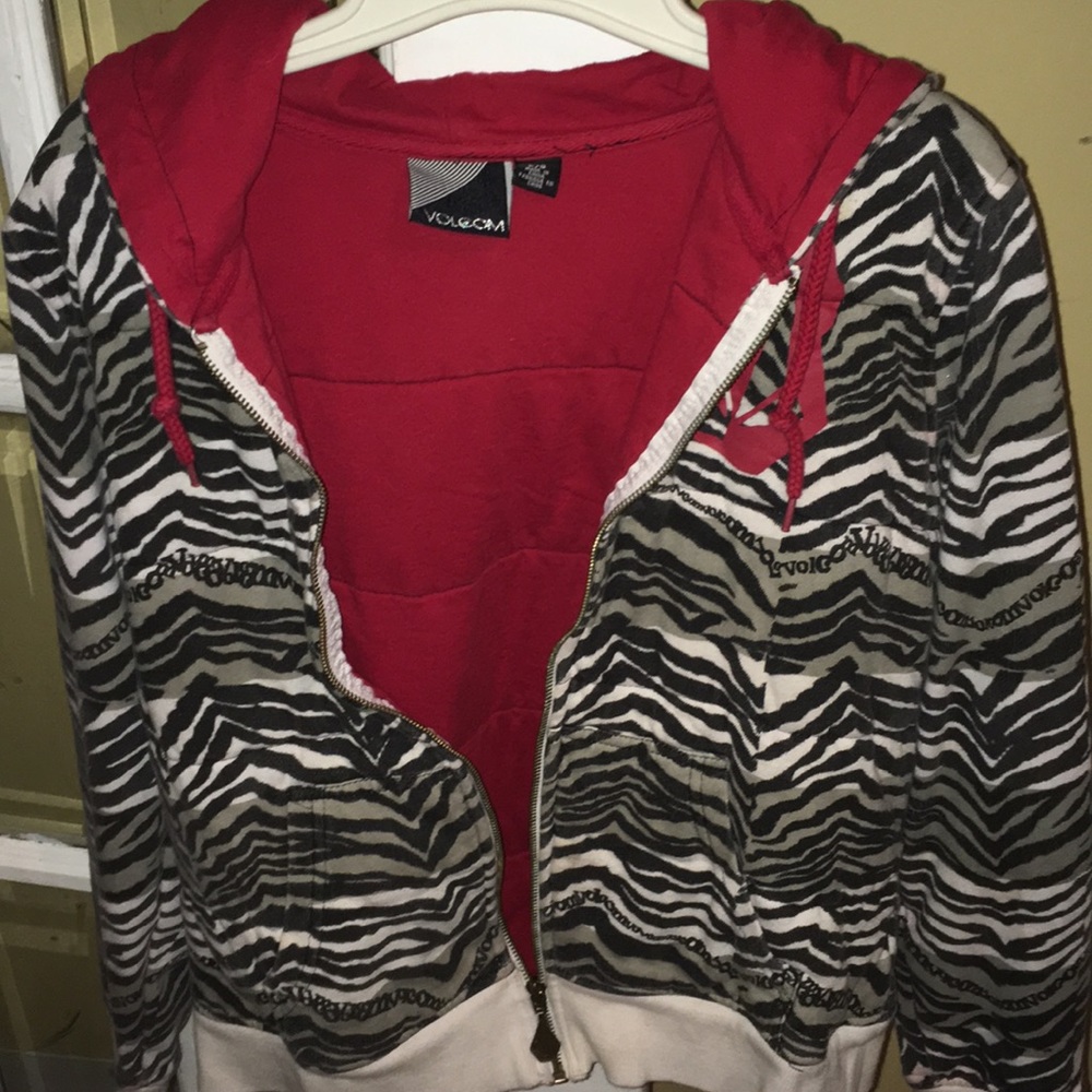 Volcom zebra print jacket